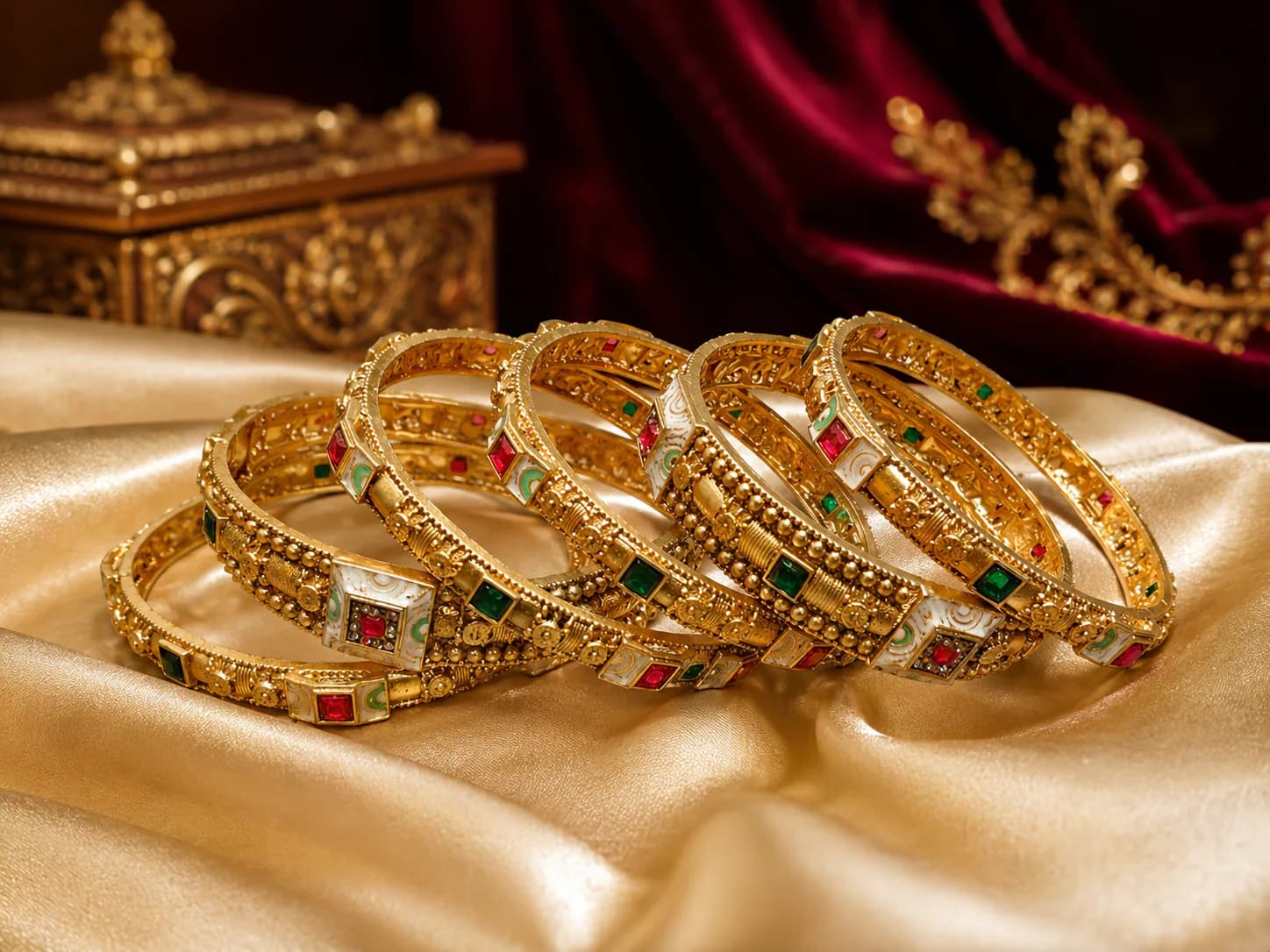 Elegant Gold-tone designer bangles by Maitryee