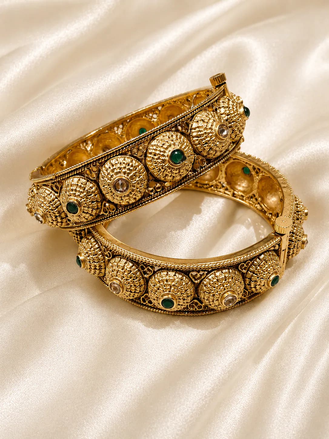 Ornate antique Gold-tone Kangan by Maitryee