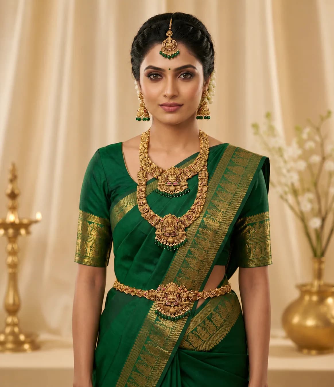 Emerald Temple Fashion Jewellery Bridal Set by Maitryee